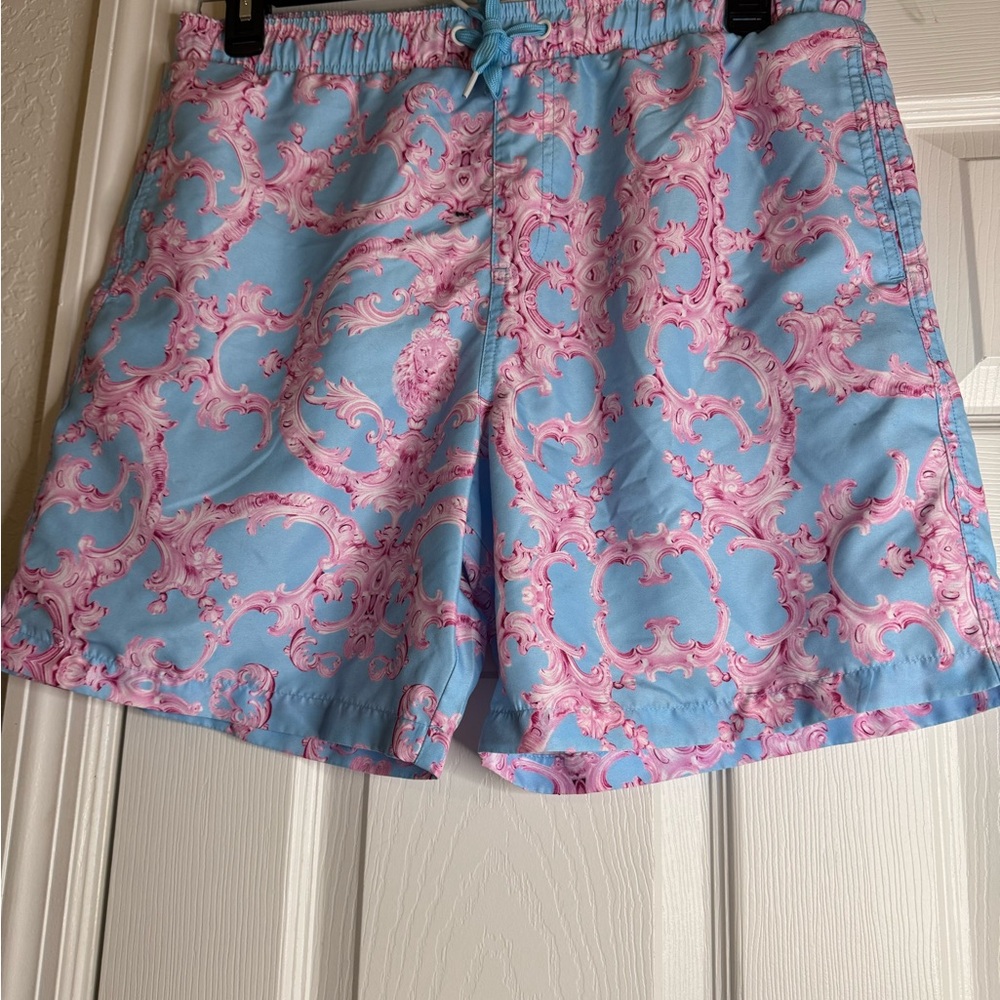 Stylish Blue and Pink Swim Trunks for Men